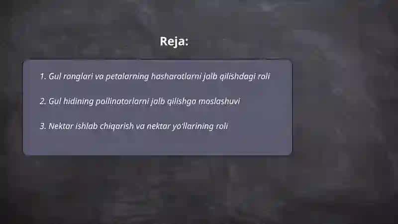 Oʻsimliklarda chetdan changlanishga bolgan moslanishlar 2