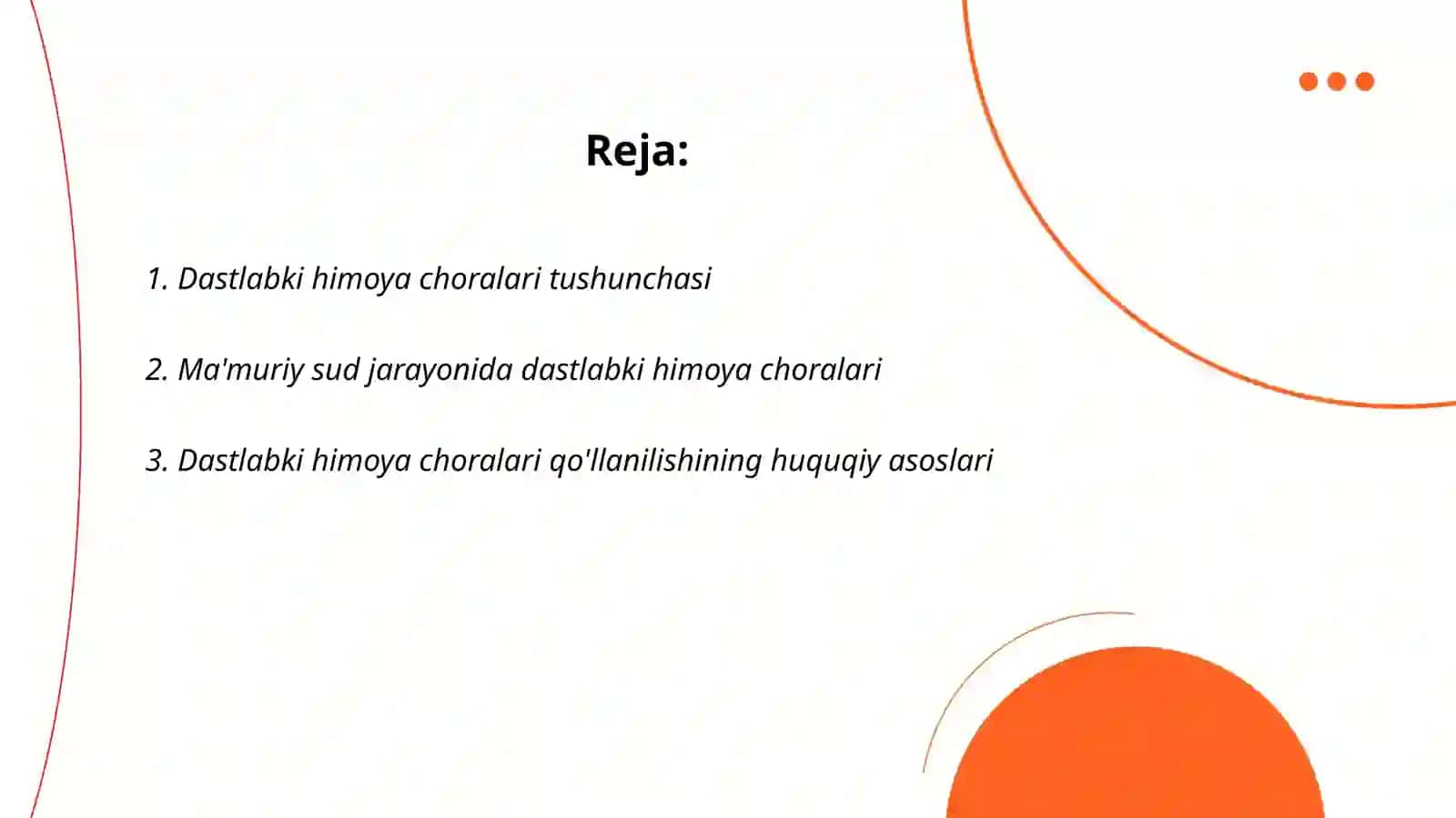 Dastlabki himoya choralari 2