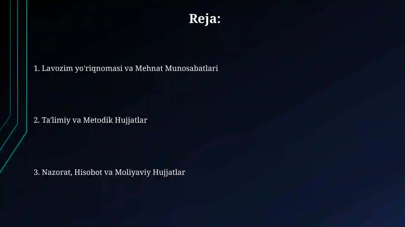 Davlat maktabgacha ta'lim tashkilotining direktorining ish hujjatlari 2