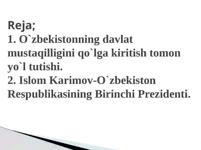 Mustaqillikka erishish arafasida O`zbekistondagi ijtimoiy-siyosiy jarayonlar 2