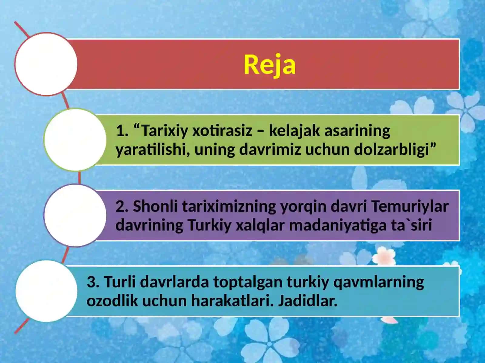 TARIXIY XOTIRASIZ KELAJAK YO`Q 2