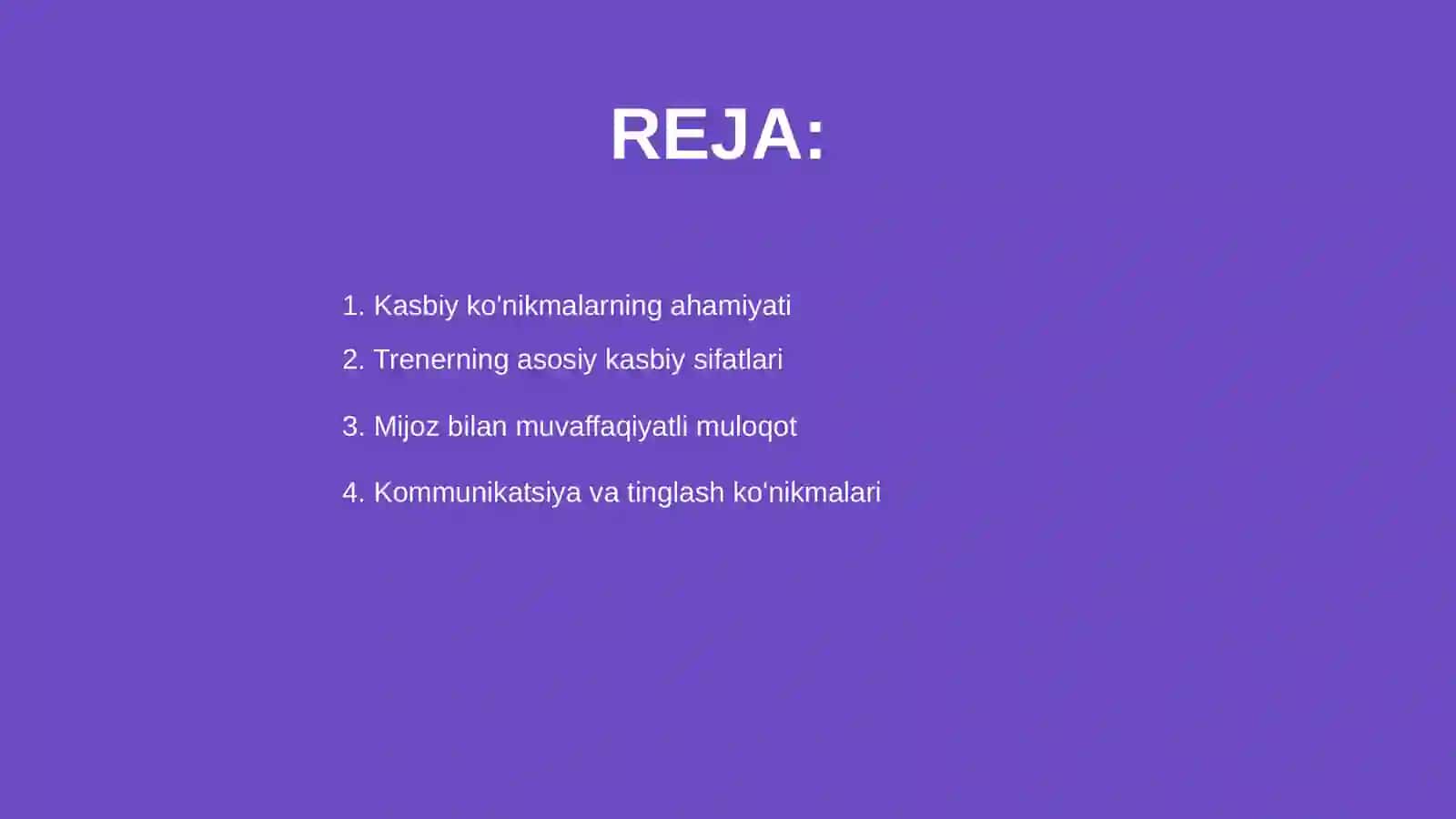 Trenerning kasbiy ko'nikmalari 2