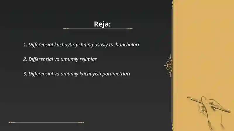 Differensial kuchaytirgich 2