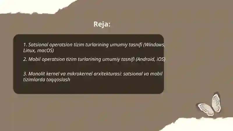 Satsional va mobil aperatsion tizm turlari 2