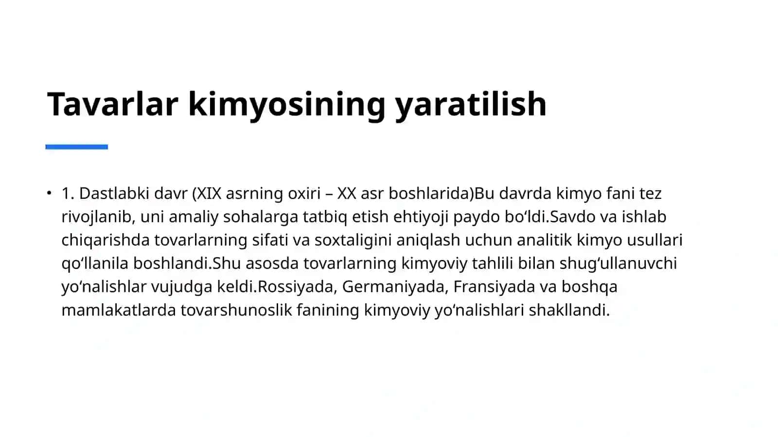 Tovarlar kimyosi 2
