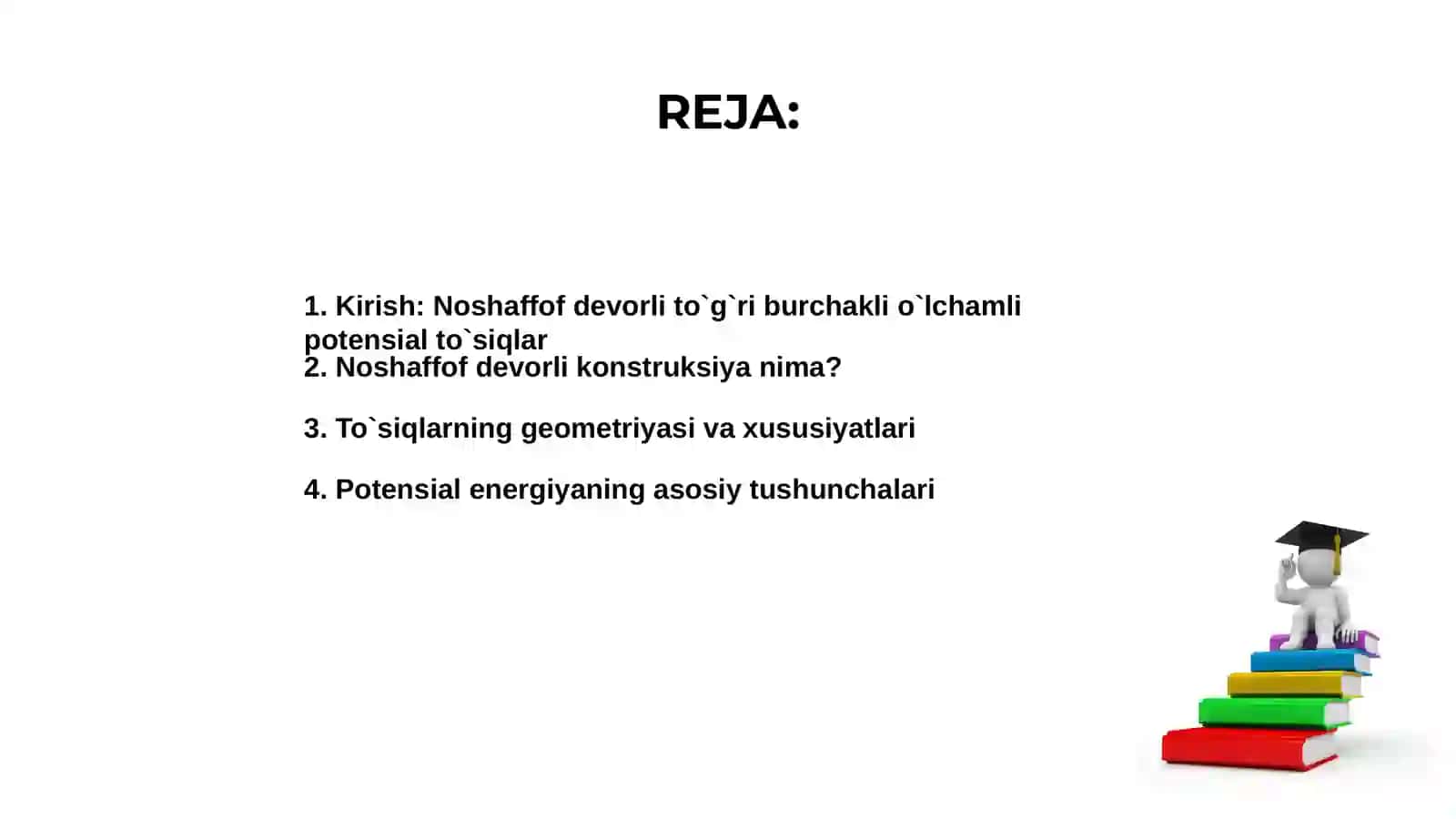 Noshaffof devorli to`g`ri burchakli o`lchamli potensial to`siqlar 2