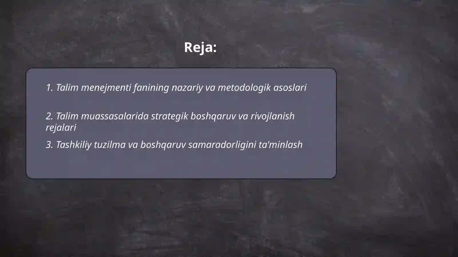 Talim menejmenti fani predmeti 2