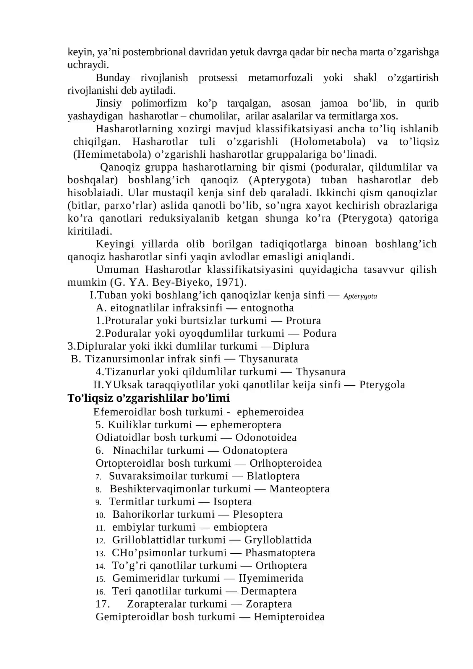 Hasharotlarni biologiyasi, ekologiyasi va sistematikasi 2