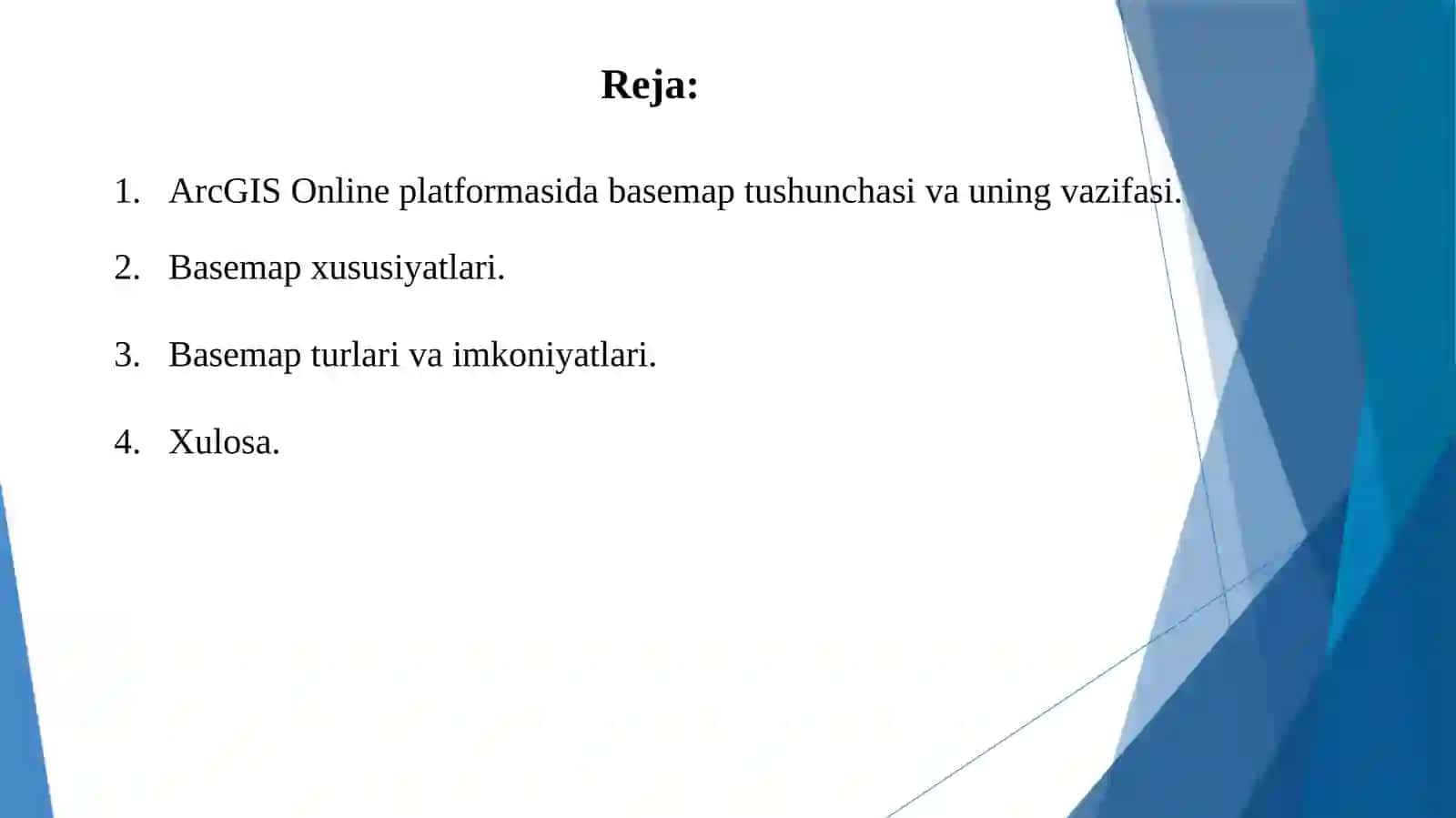 ArcGIS online platformasidagi Basemap imkoniyatlari bilan tanishish 2