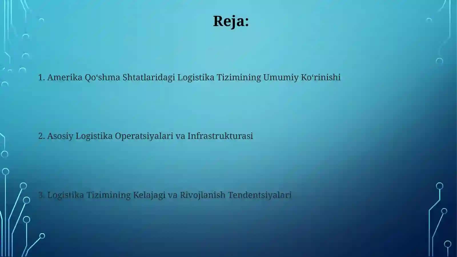 Amerika Qo'shma Shtatlaridagi Logistika Tizimi 2
