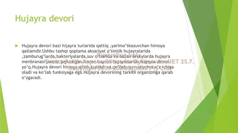 Hujayra devori, biologik membrana, protoplazma va ionoforalar taqdimoti 2
