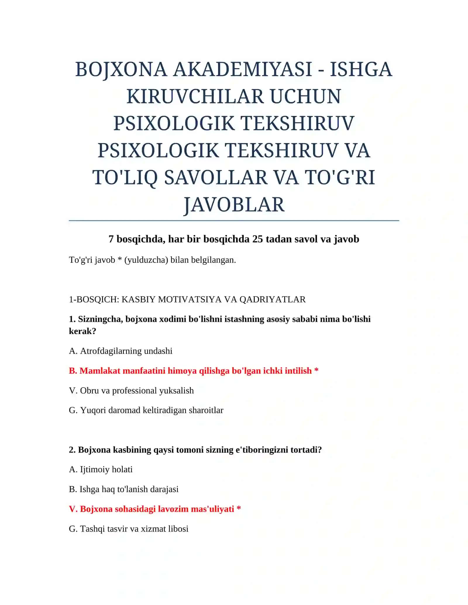 PSIXOLOGIK TEKSHIRUV 2