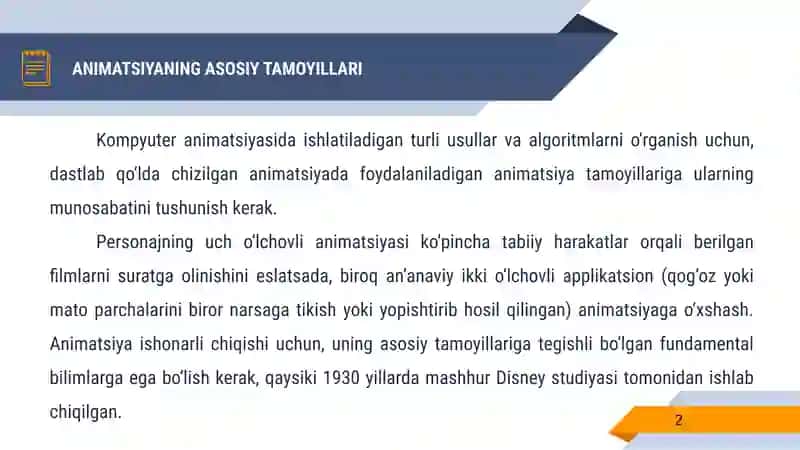 ANIMATSIYANING ASOSIY TAMOYILLARI 2