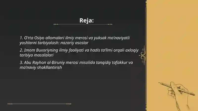 Yuksak maʼnaviy yoshlarni tarbiyalash 2
