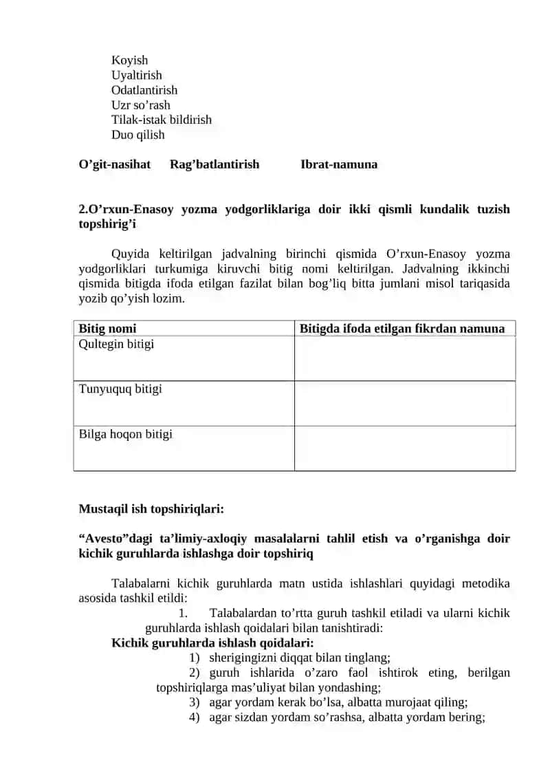 Eng qadimgi yozma yodgorliklarda ta`lim tarbiya masalalari 2