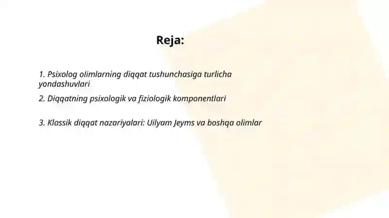 Psixolog olimlarning diqqat va sezgilar haqidagi qarashlari 2
