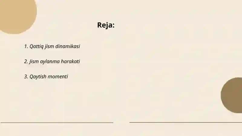 Qattiq jism aylanma harakat dinamikasi 2