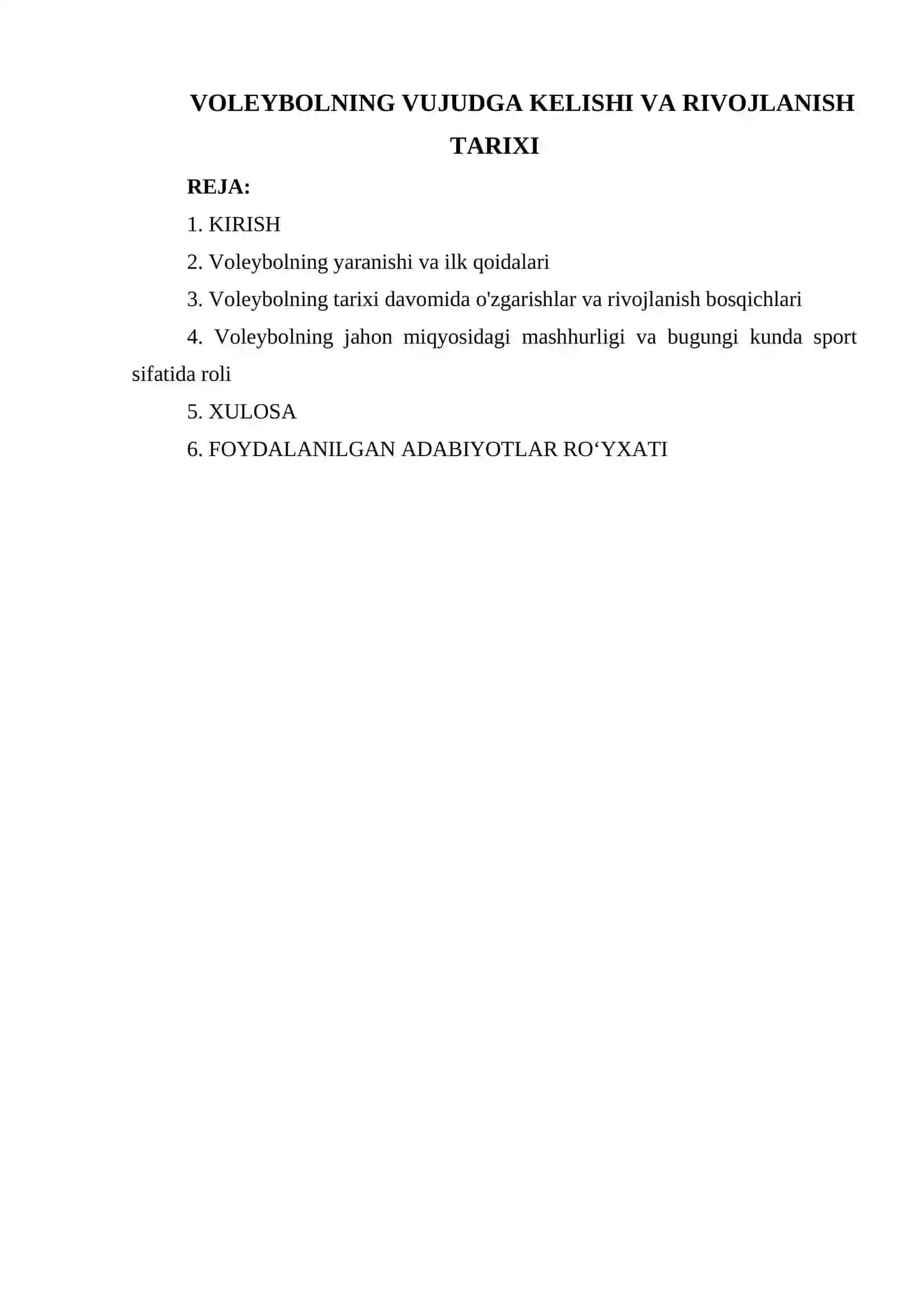 VOLEYBOLNING VUJUDGA KELISHI VA RIVOJLANISH TARIXI 2