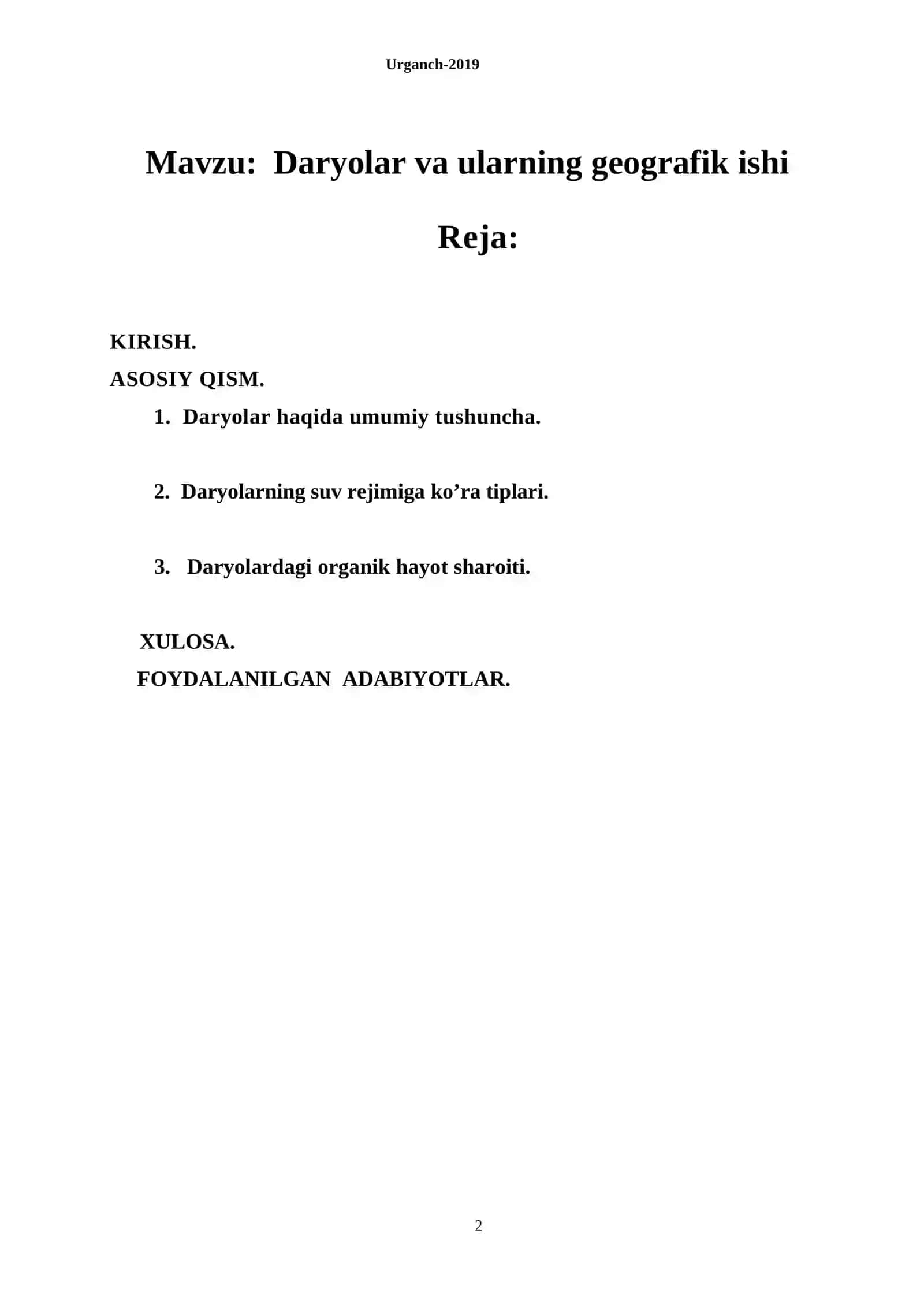 Daryolar va ularning geografik ishi 2