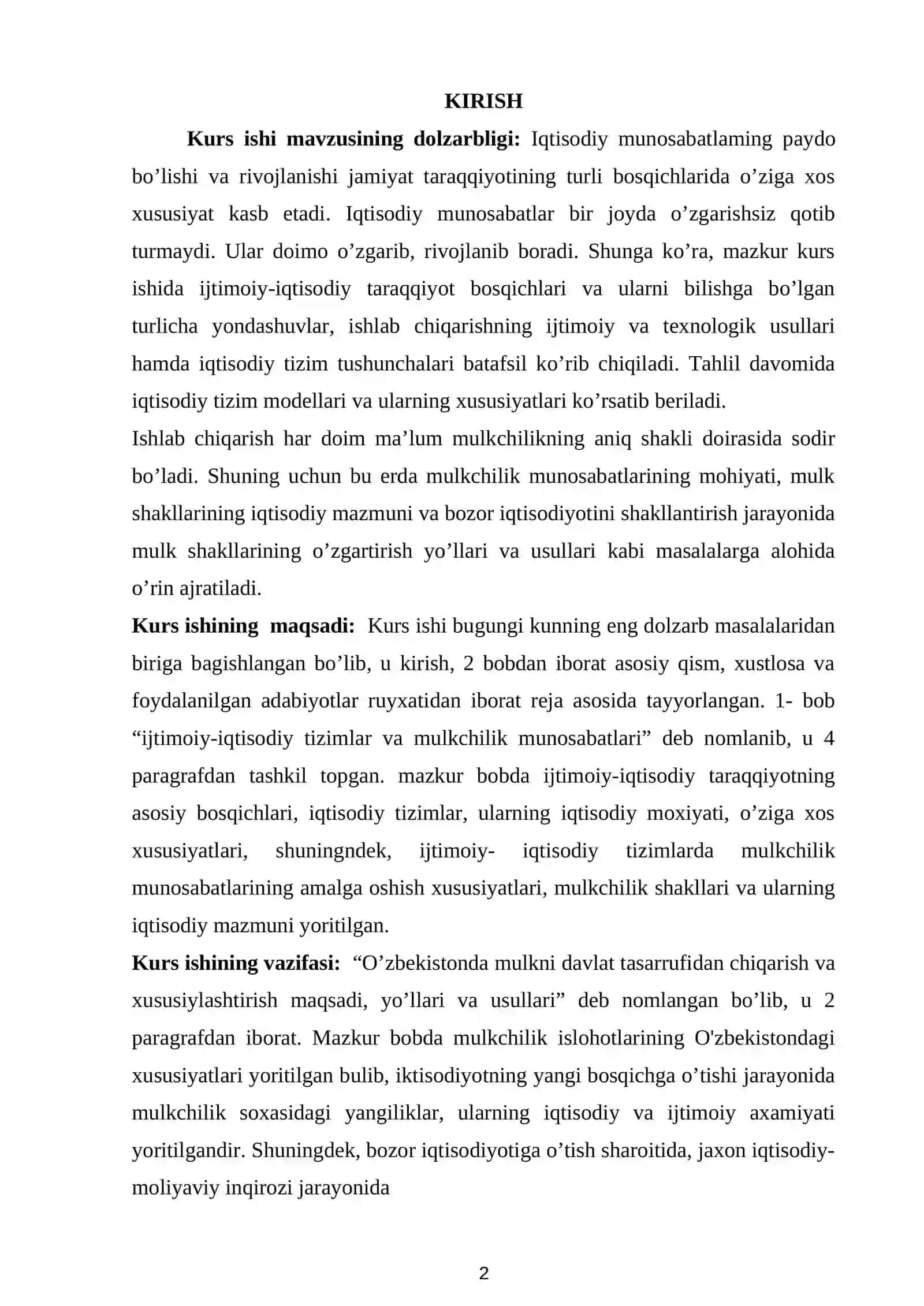 Mulkka egalik qilish huquqini boshqaruvdan ajratishning moliyaviy sabablari 2