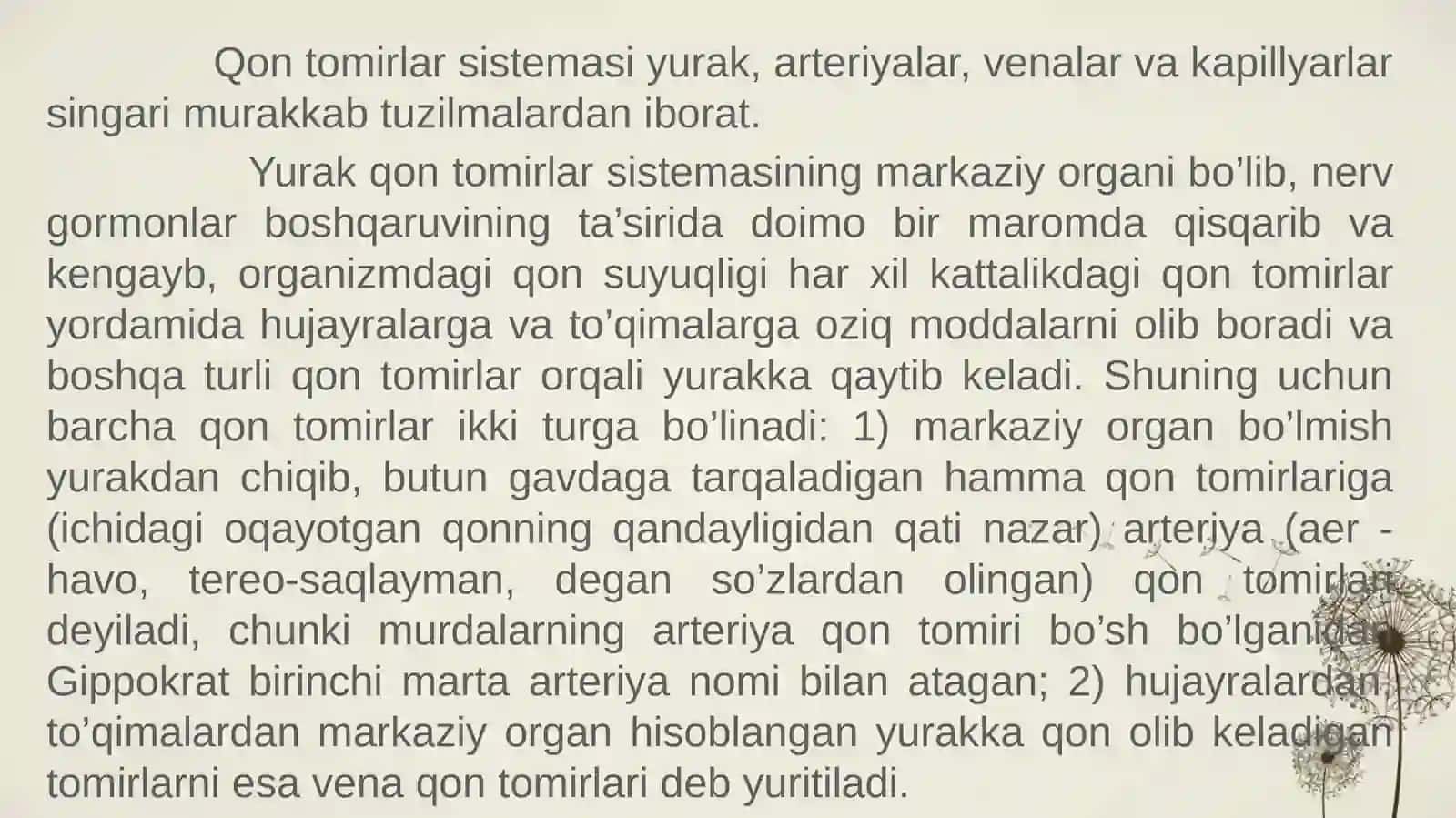 Qon tomirlar sistemasini tushunish 2