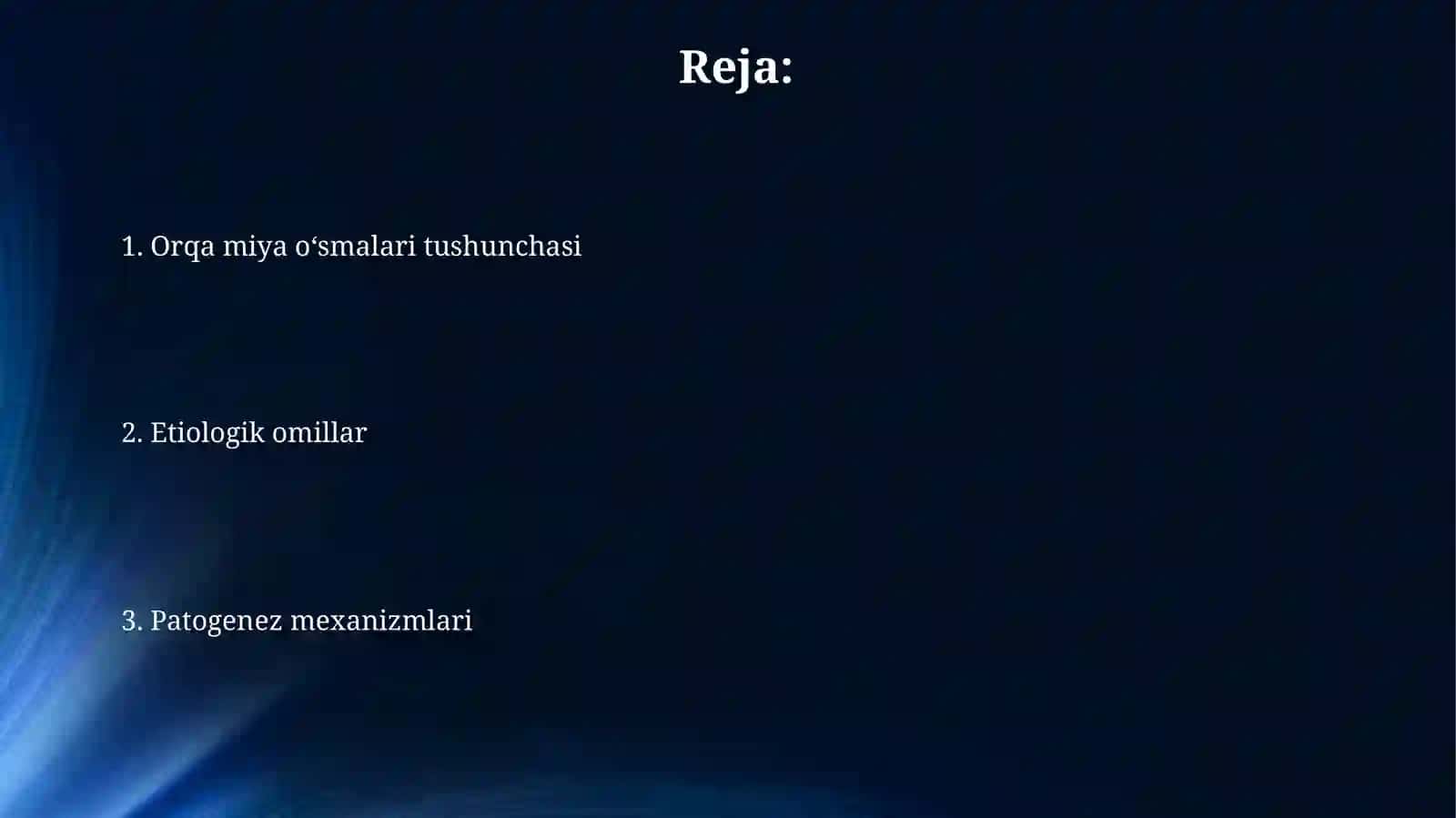 Orqa miya oʻsmalari patogenezi va etiologiyasi 2