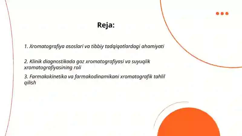 Xromatografiyaning tibbiy izlanishlardagi imkoniyatlari 2
