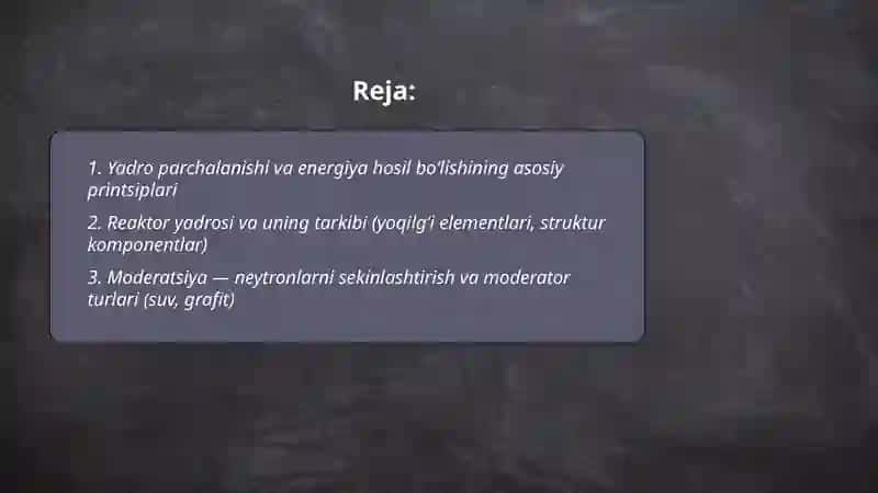 Atom elektro stansiyasiyalar ishlash prinsipi 2