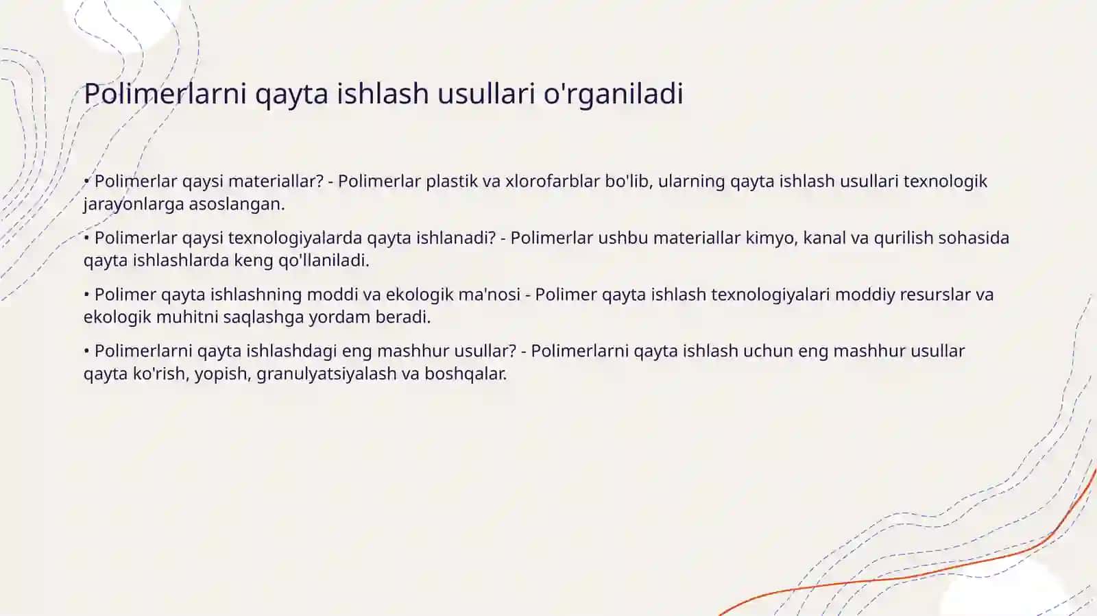 Polimerlarni qayta ishlash va barqarorlik 2