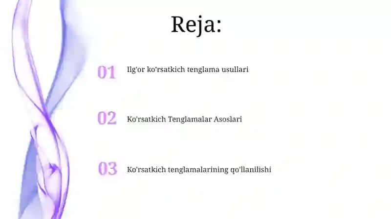 Ko'rsatkich Tenglamalar 2