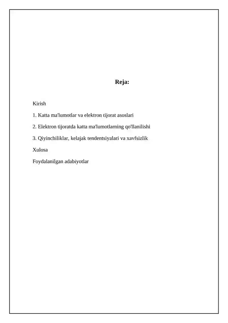 Big Dataning elektron tijoratdagi roʻli 2