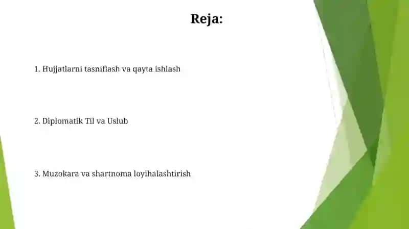 Diplomatik hujjatlar: nota, bayonet, memorandum, qaydnoma(protokol), rasmiy xat ilova xat 2