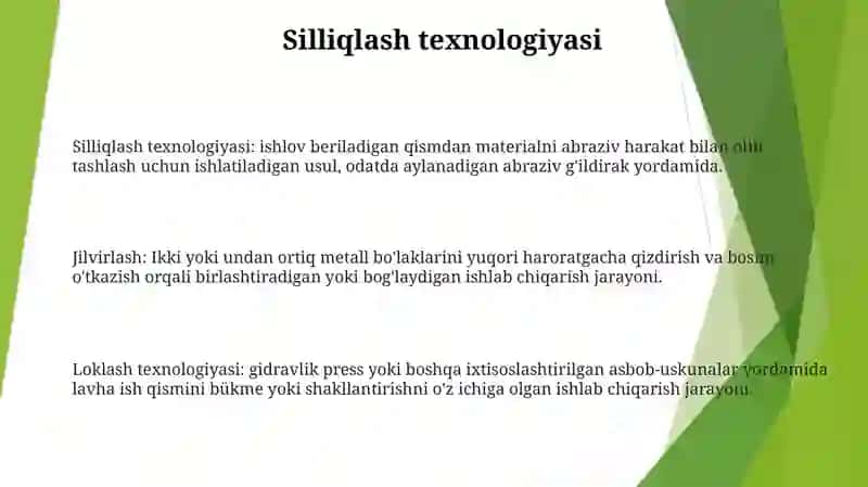 Jilvirlash Va Loklash Texnologiyasi 2