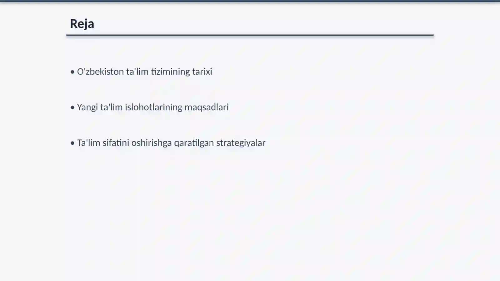 Ta‟lim tizimidagi islohotlar va ularning natijalari. Fan O'zbekistonning eng yangi tarixi 2