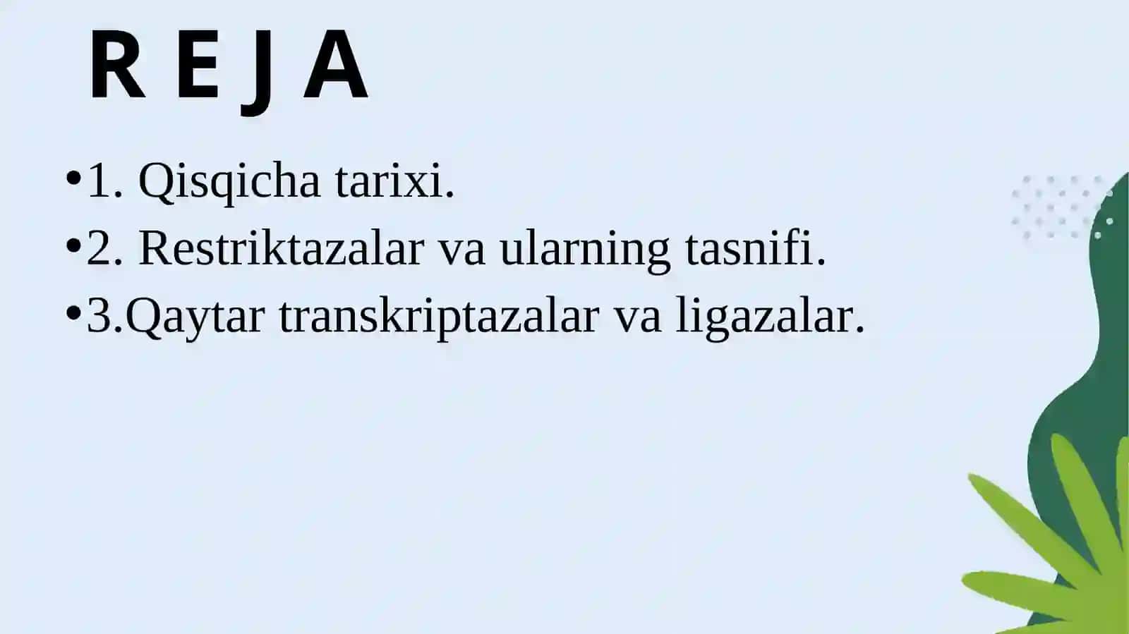 Gen injenerligida foydalaniladigan fermentlar 2