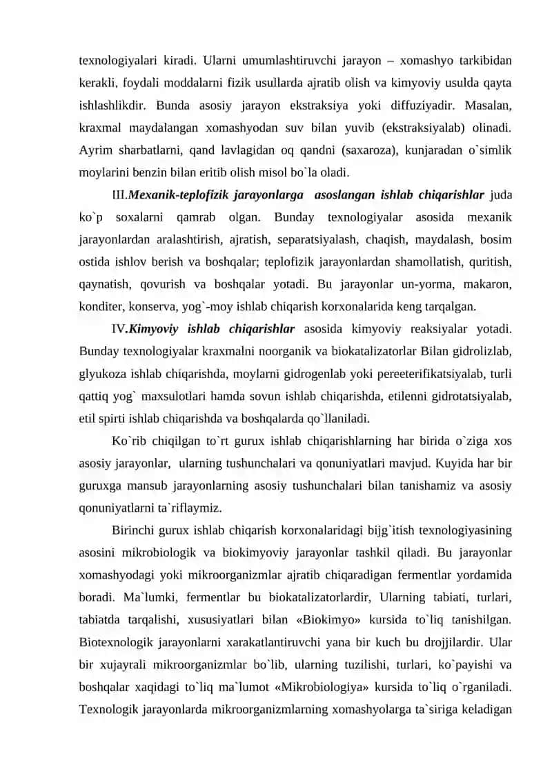 Oziq-ovqat texnologiyalari 2