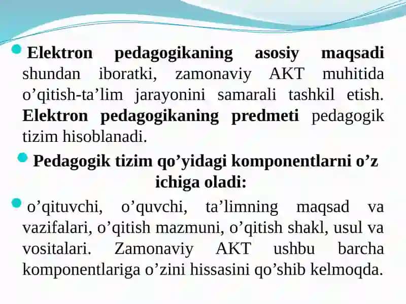 Elektron Pedagogika va uning o‘ziga xos xususiyatlari 2