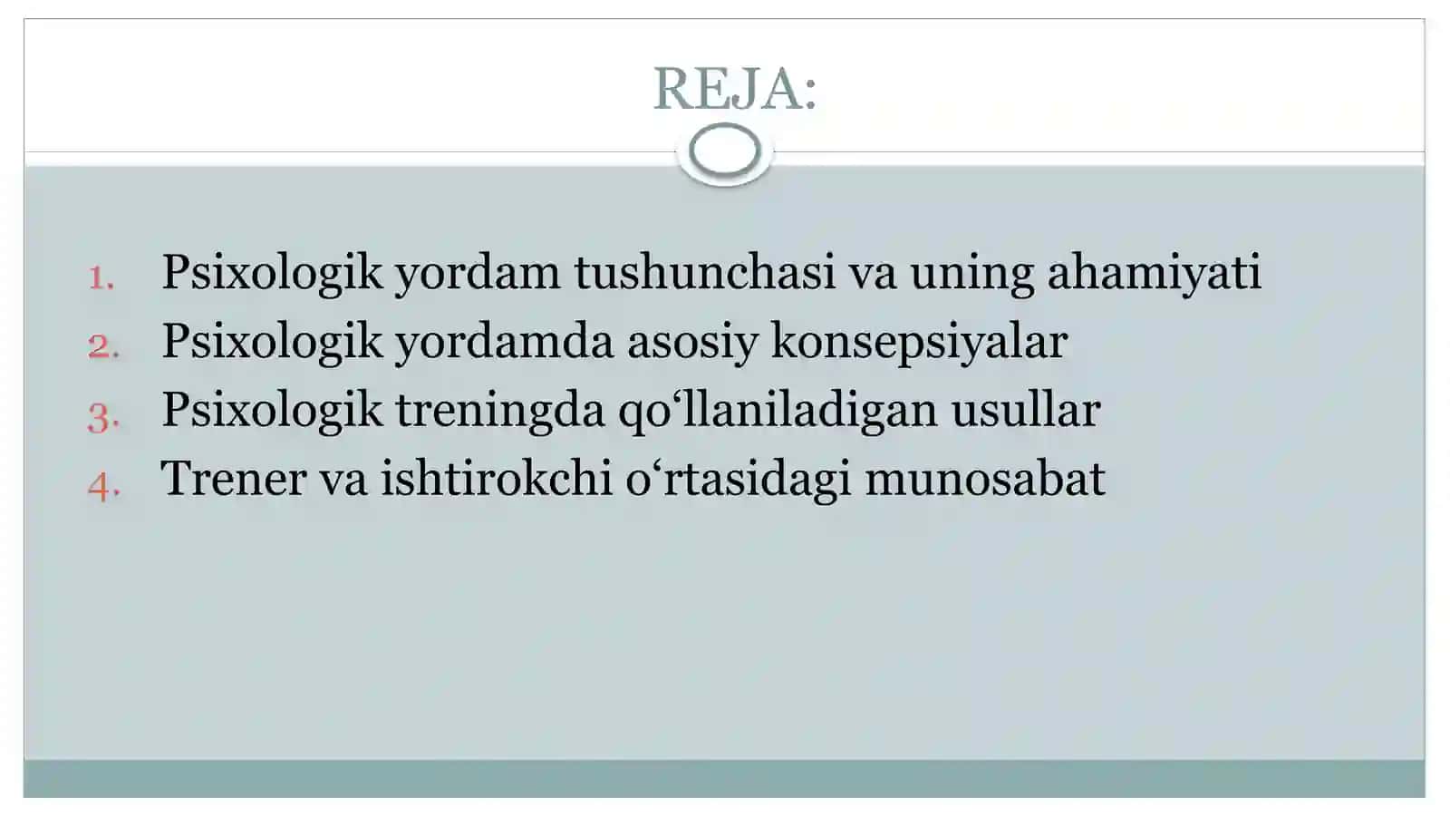 PSIXOLOGIK YORDAM VAQTIDA ASOSIY KONSEPSIYA VA USULLARDAN FOYDALANISH 2