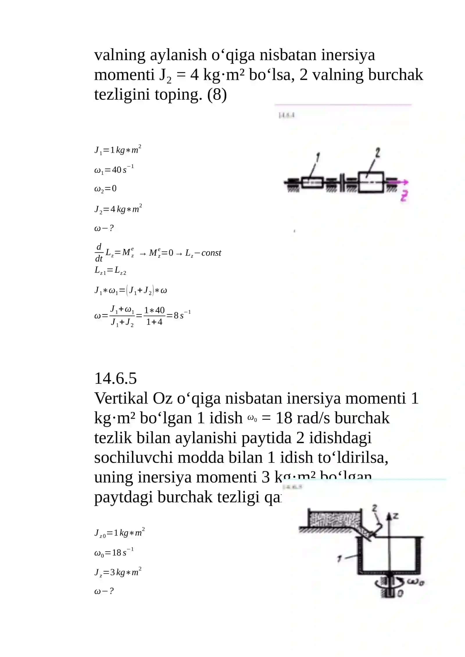 Massasi m = 1 kg bo‘lgan moddiy nuqta 2