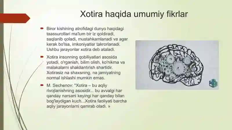 Xotiraning rivojlanishi 2