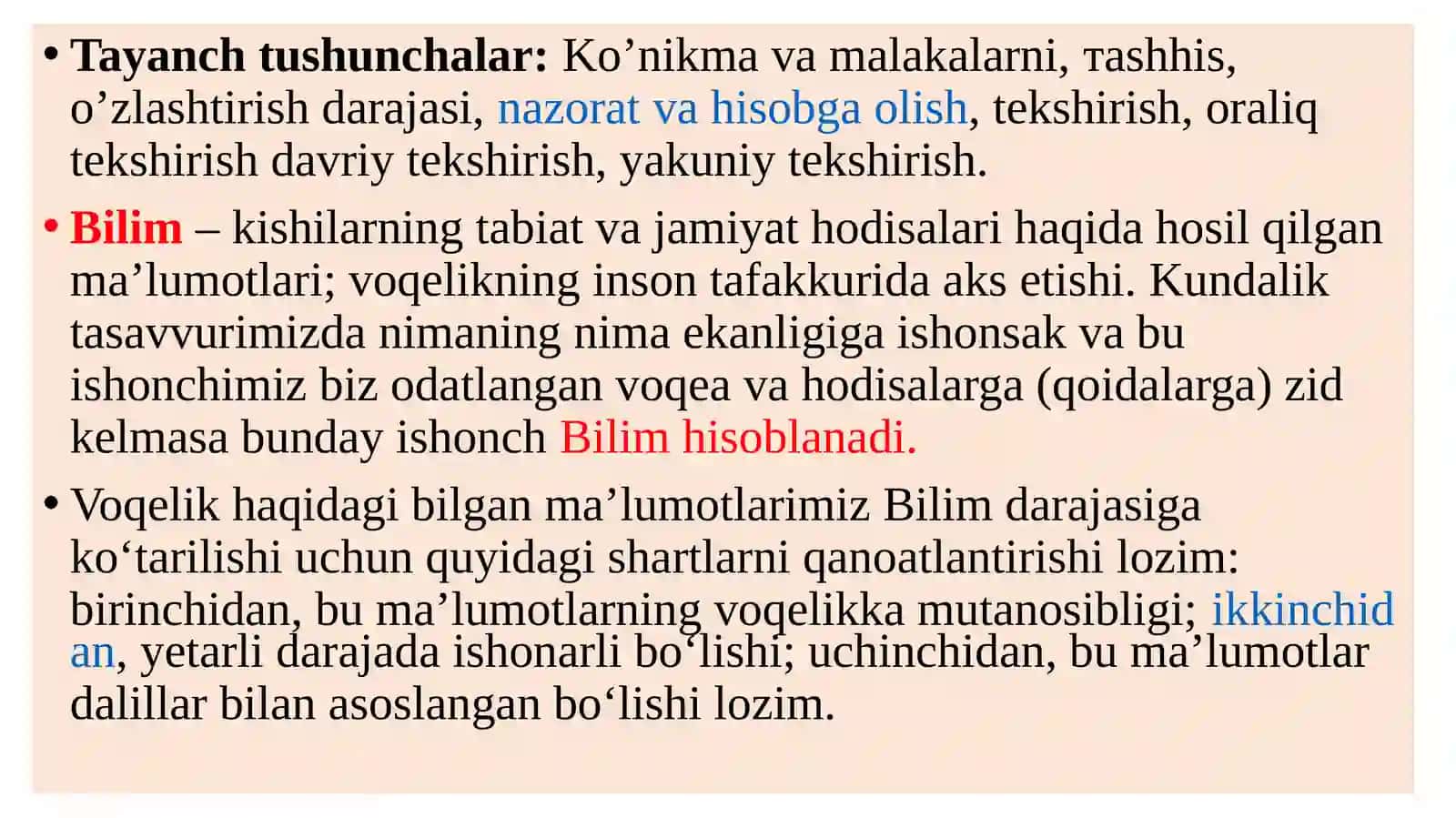 O`QUVCHILARNING BILIM, KO`NIKMA VA MALAKALARINI TASHXIS ETISH 2
