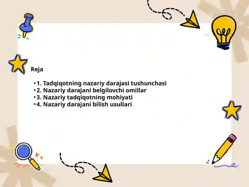 Tatqiqotning nazariy darajasini bilish usullari va shakllari 2