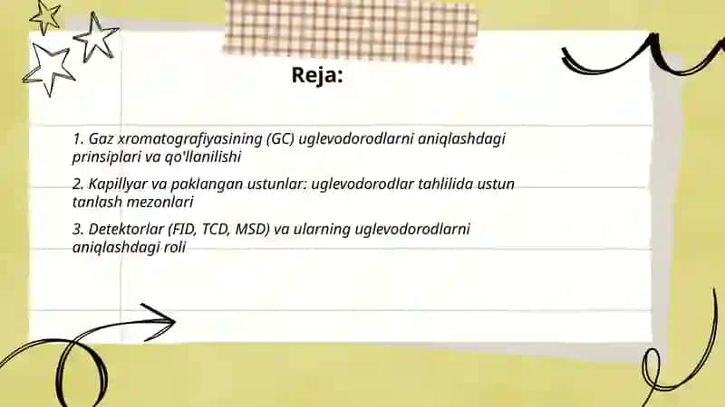 Uglevodorodlarning tahlilida xromatotografiyasi usullarining qo'llanilishi 2