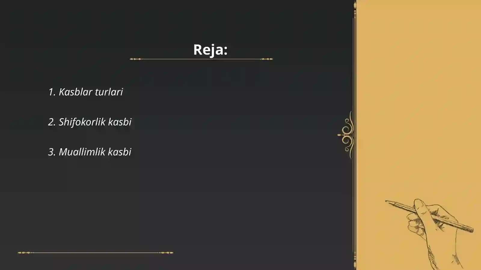 Kasblar va ularda klassifikatsiya 2