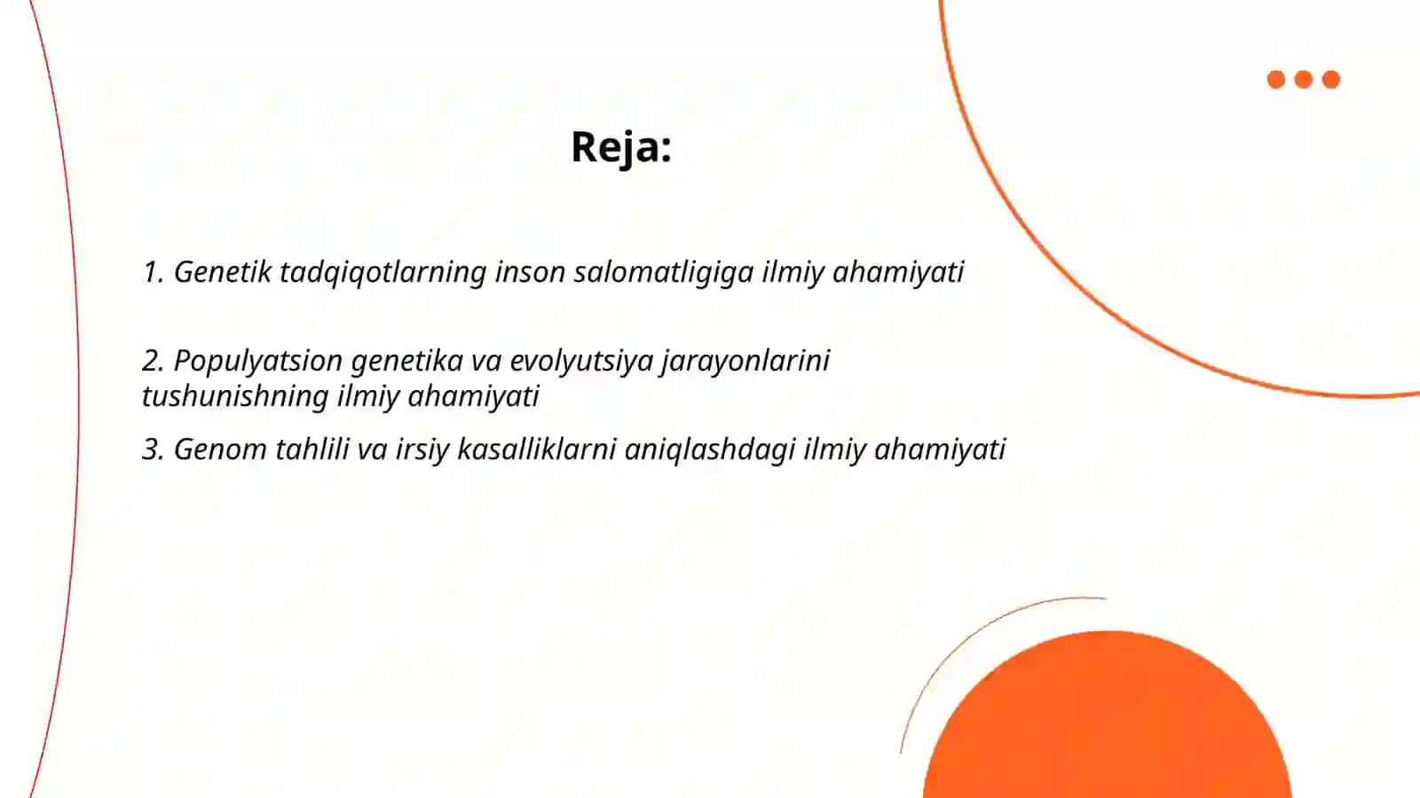 Genetik tadqiqotlarning inson salomatligiga ilmiy ahamiyati 2