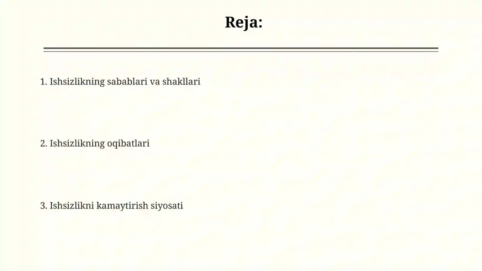 Ishsizlikni kelib chiqish sabablari va namoyon boʻlish shakllari 2