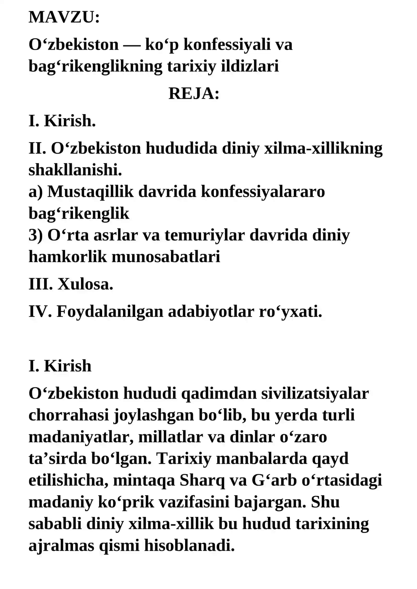 O‘zbekiston – ko‘p konfessiyali va bag‘rikenglikning tarixiy ildizlari 2