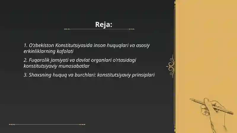 Òzbekistonda jamiyat va shaxs munosabatlarining konstitutsiyaviy asoslari 2