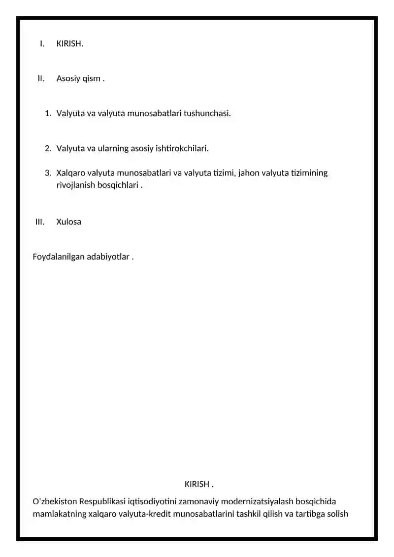Xalqaro Valyuta Tizimlari 2