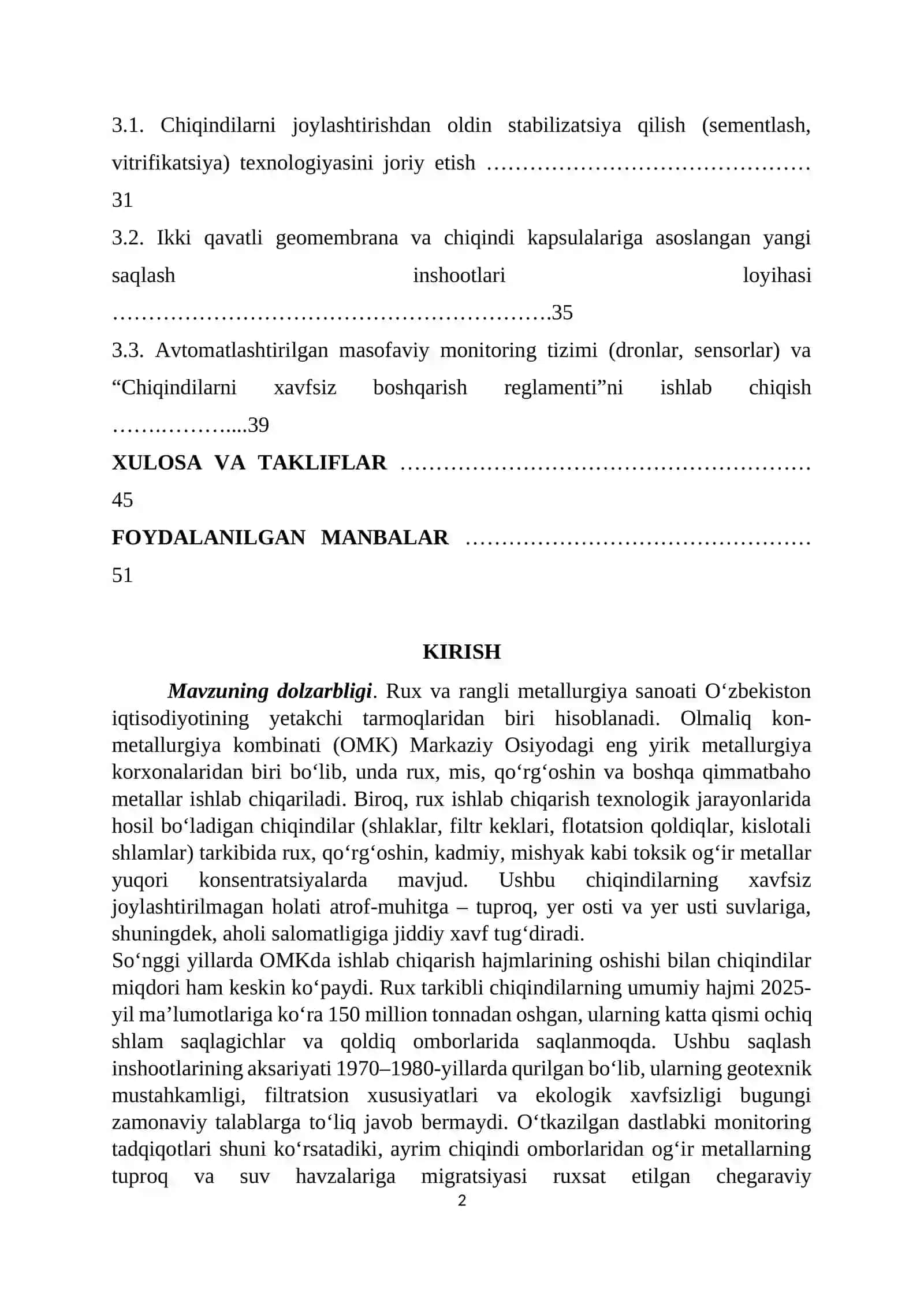 BMI. Kon-metallurgiya ishlari bo'yicha 2